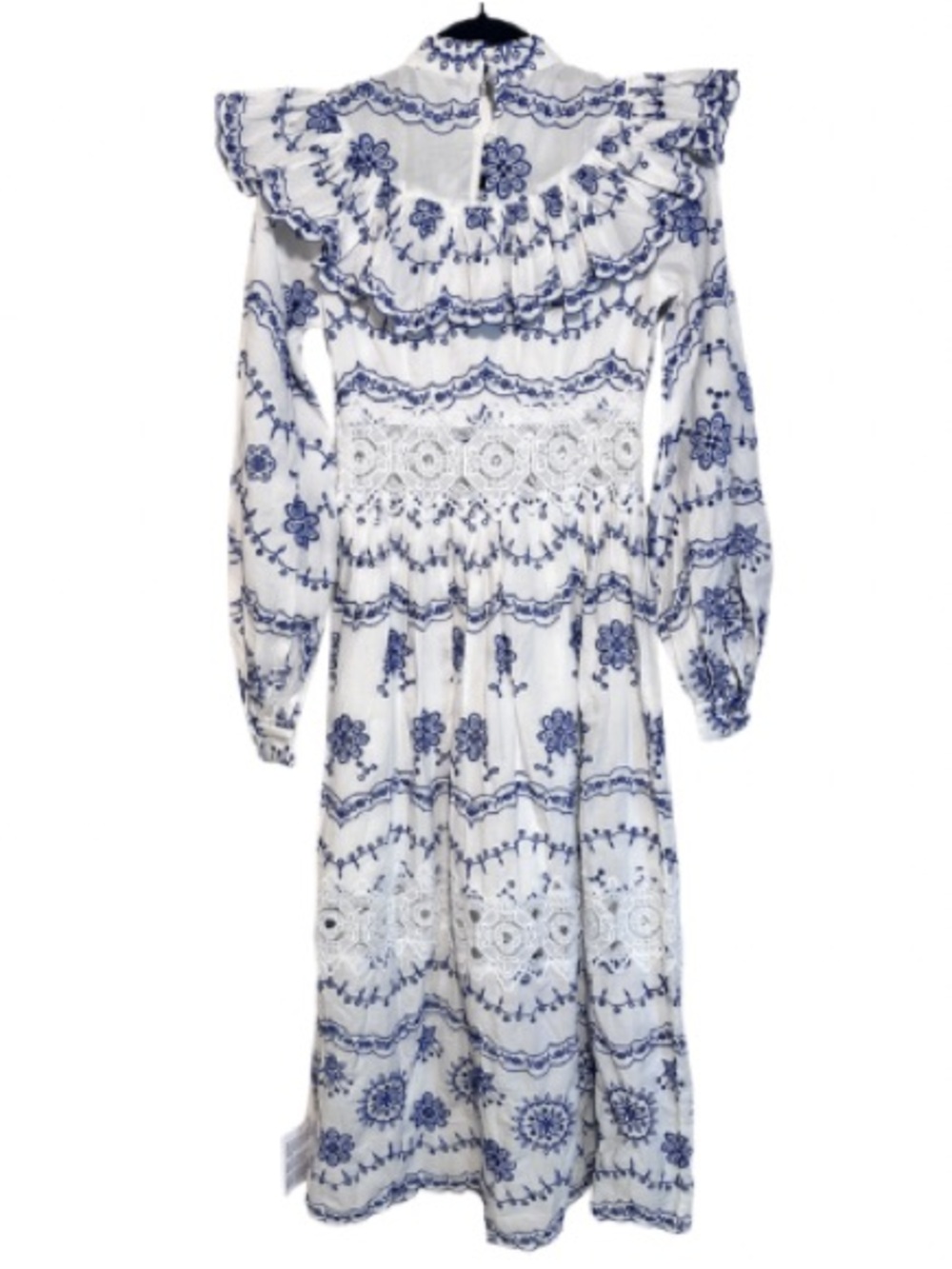 ASOS White and Blue Floral Midi Dress
